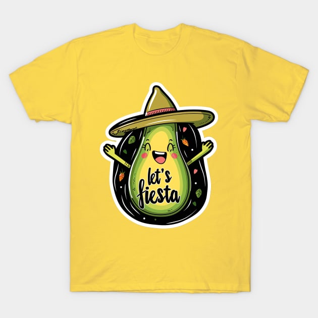 Let's fiesta cute avocado sumbrero T-Shirt by emhaz